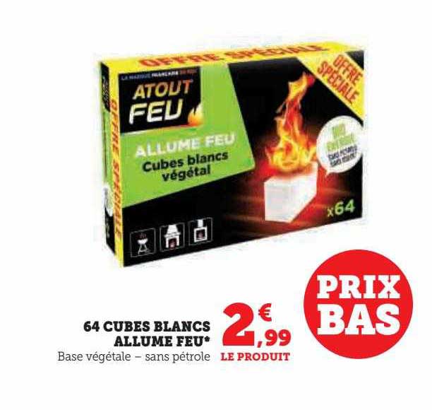 64 cubes blancs allume feu