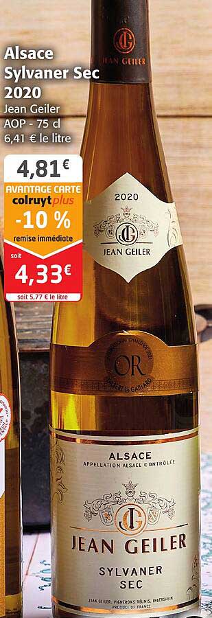 alsace sylvaner sec 2020 jean geiler aop
