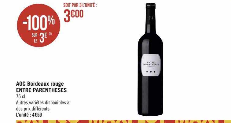 aoc bordeaux rouge entre parenthèses