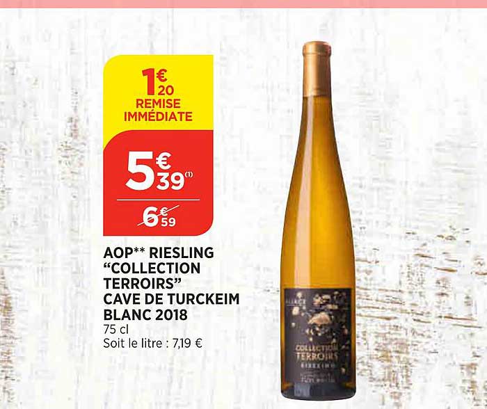 Aop Riesling "collection Terroirs" Cave De Turckeim Blanc 2018