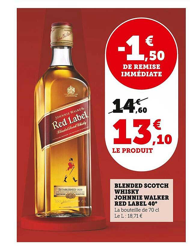 blended scotch whisky johnnie walker red label 40°