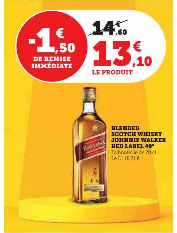 blended scotch whisky johnnie walker red label 40°