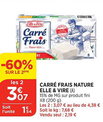 Carré Frais Nature Elle & Vire