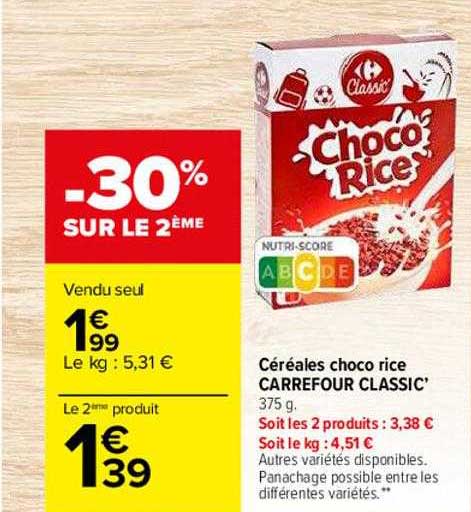 céréales choco rice carrefour classic'
