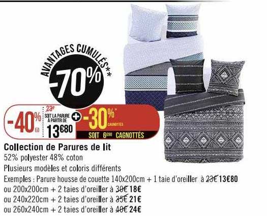 collection de parures de lit