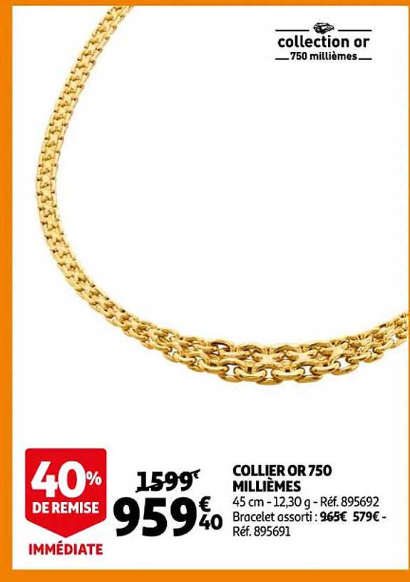 collier or 750 millièmes