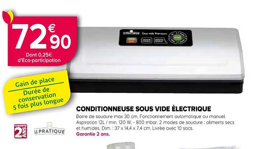 conditionneuse sous vide électrique le pratique