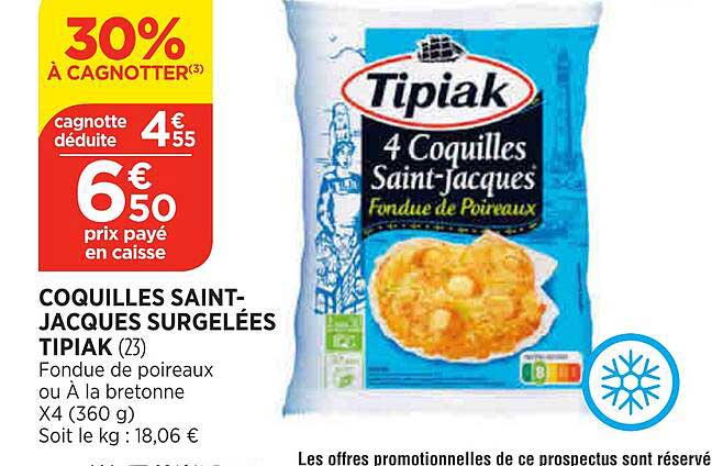 coquilles saint-jacques surgelées tipiak