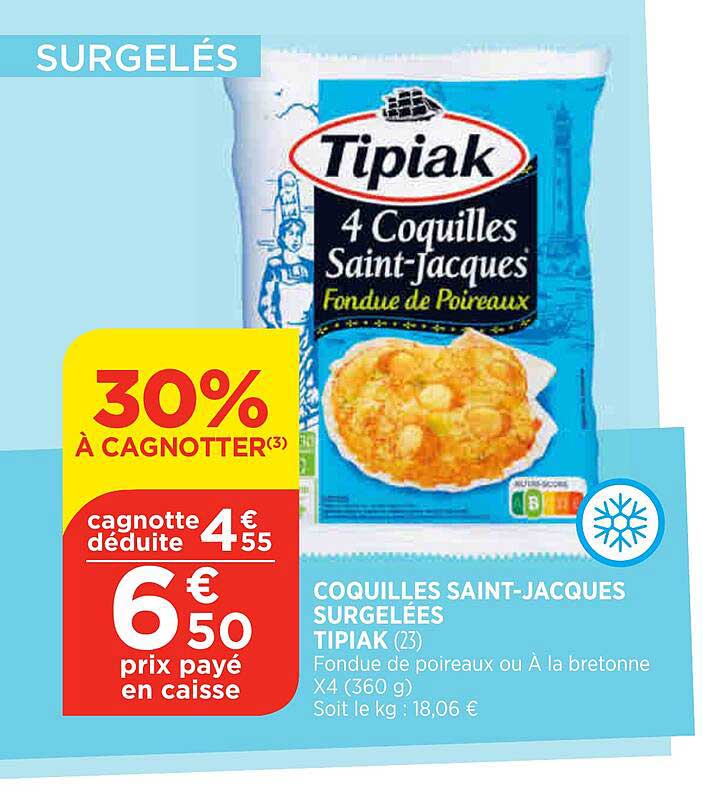 coquilles saint-jacques surgelées tipiak
