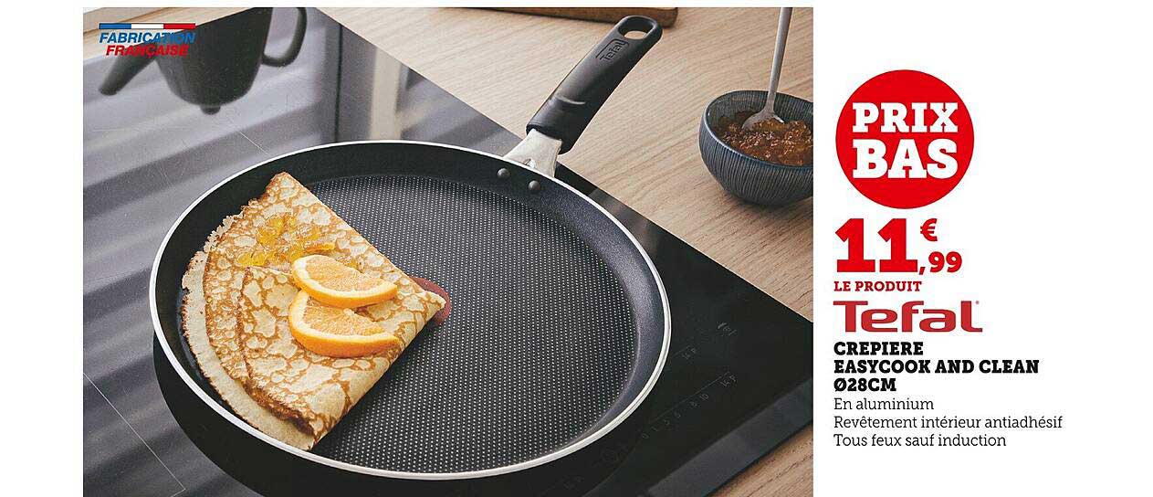 crêpière easycook and clean ø 28 cm tefal