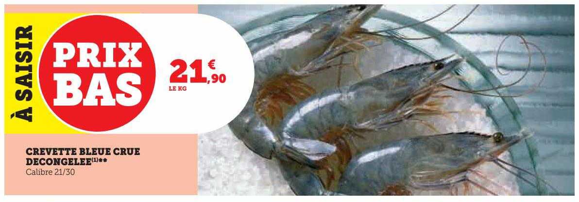 Crevette Bleue Crue Décongelée