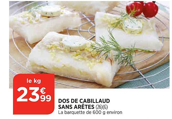 dos de cabillaud sans arêtes