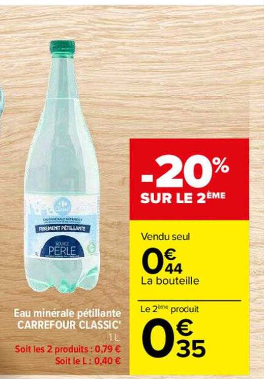 Eau Minérale Pétillante Carrefour Classic'