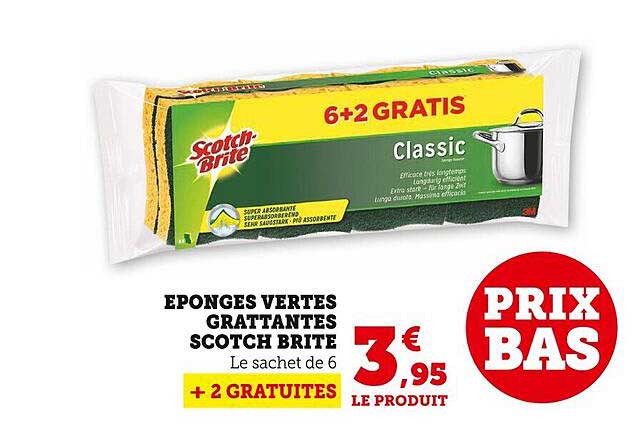 éponges vertes grattantes scotch brite