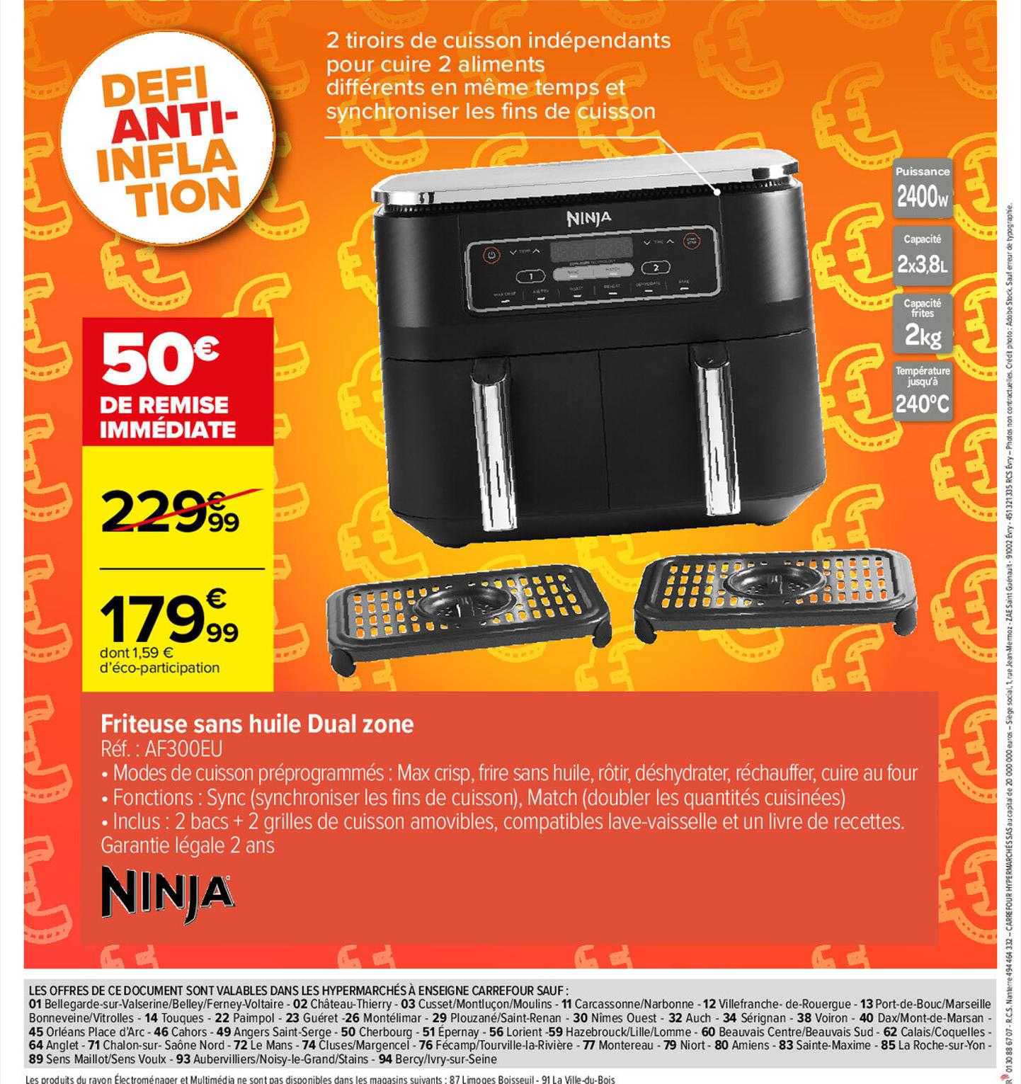 Friteuse Sans Huile Dual Zone Ninja