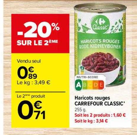 Haricots Rouges Carrefour Classic'