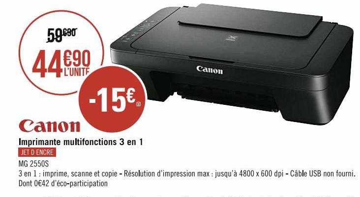 Imprimante Multifonctions 3 En 1 Canon