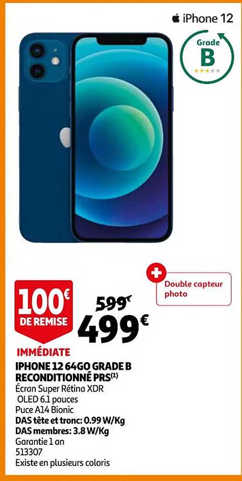 iPhone 12 64go grade b reconditonné prs