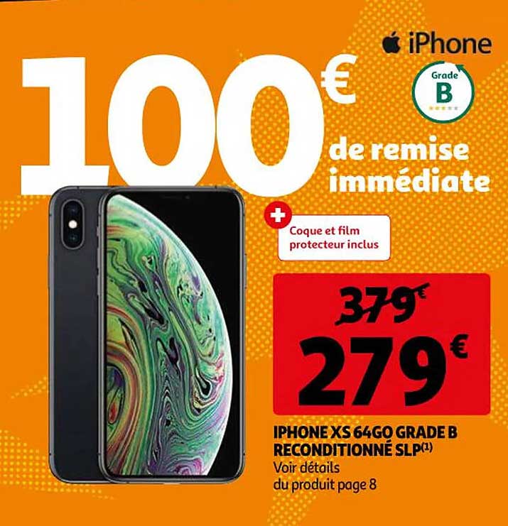 iPhone xs 64go grade b reconditionné slp