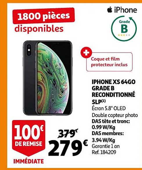 iPhone xs 64go grade b reconditionné slp