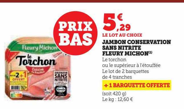 jambon conservation sans nitrite fleury michon