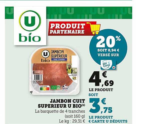 Jambon Cuit Supérieur U Bio