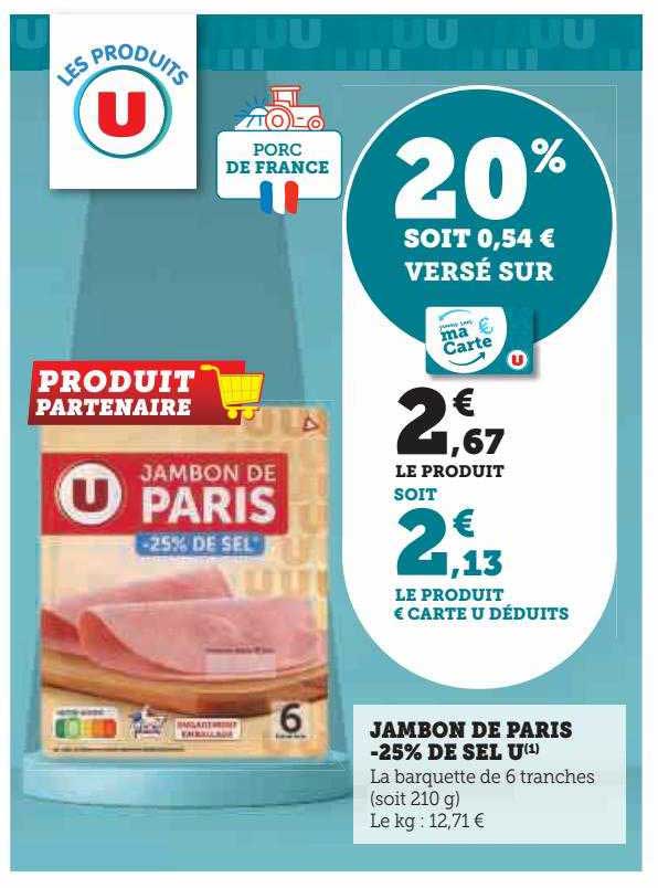 Jambon De Paris -25% De Sel U