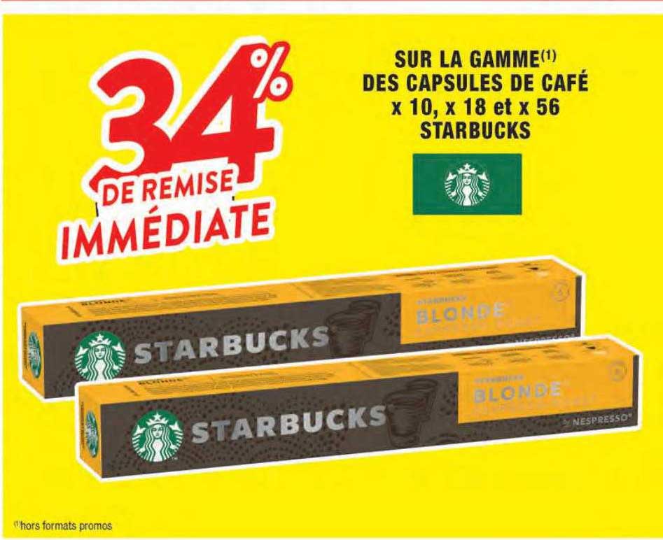 la gamme des capsules de café x10, x18 et x56 starbucks