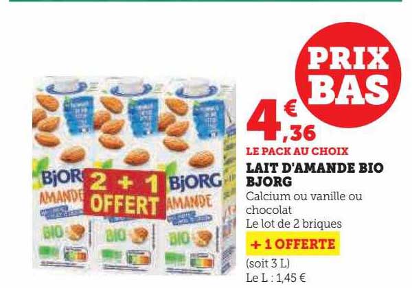lait d'amande bio bjorg
