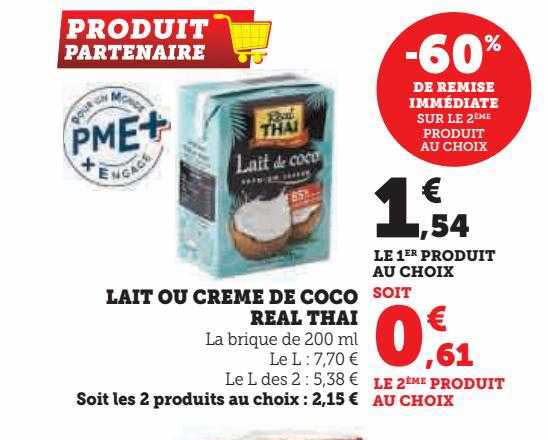 lait ou crème de coco real thaï