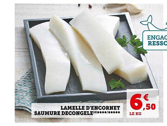 lamelle d'encornet saumure décongelé