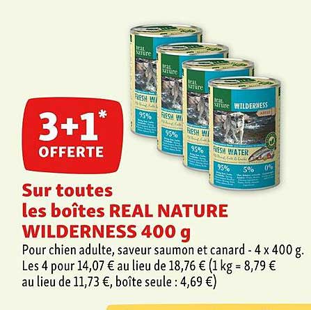 les boîtes real nature wilderness 400 g