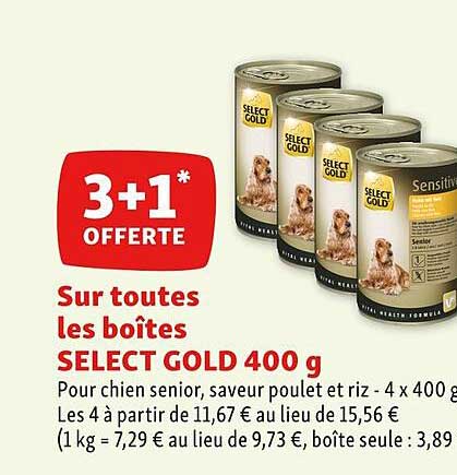 Les Boîtes Select Gold 400 G