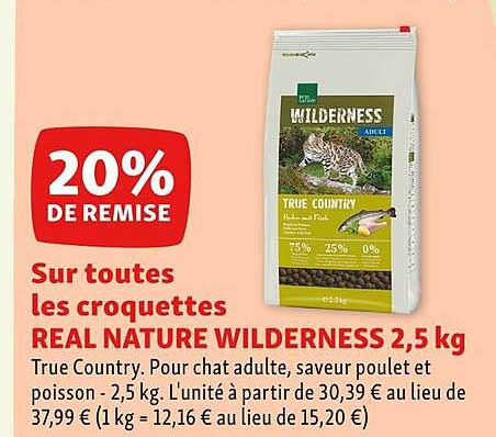les croquettes real nature wilderness 2,5 kg