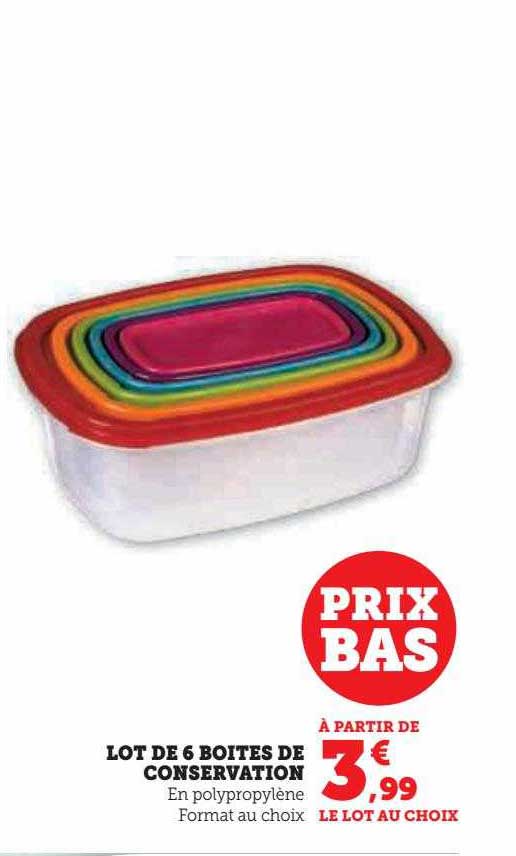 Lot De 6 Boîtes De Conservation
