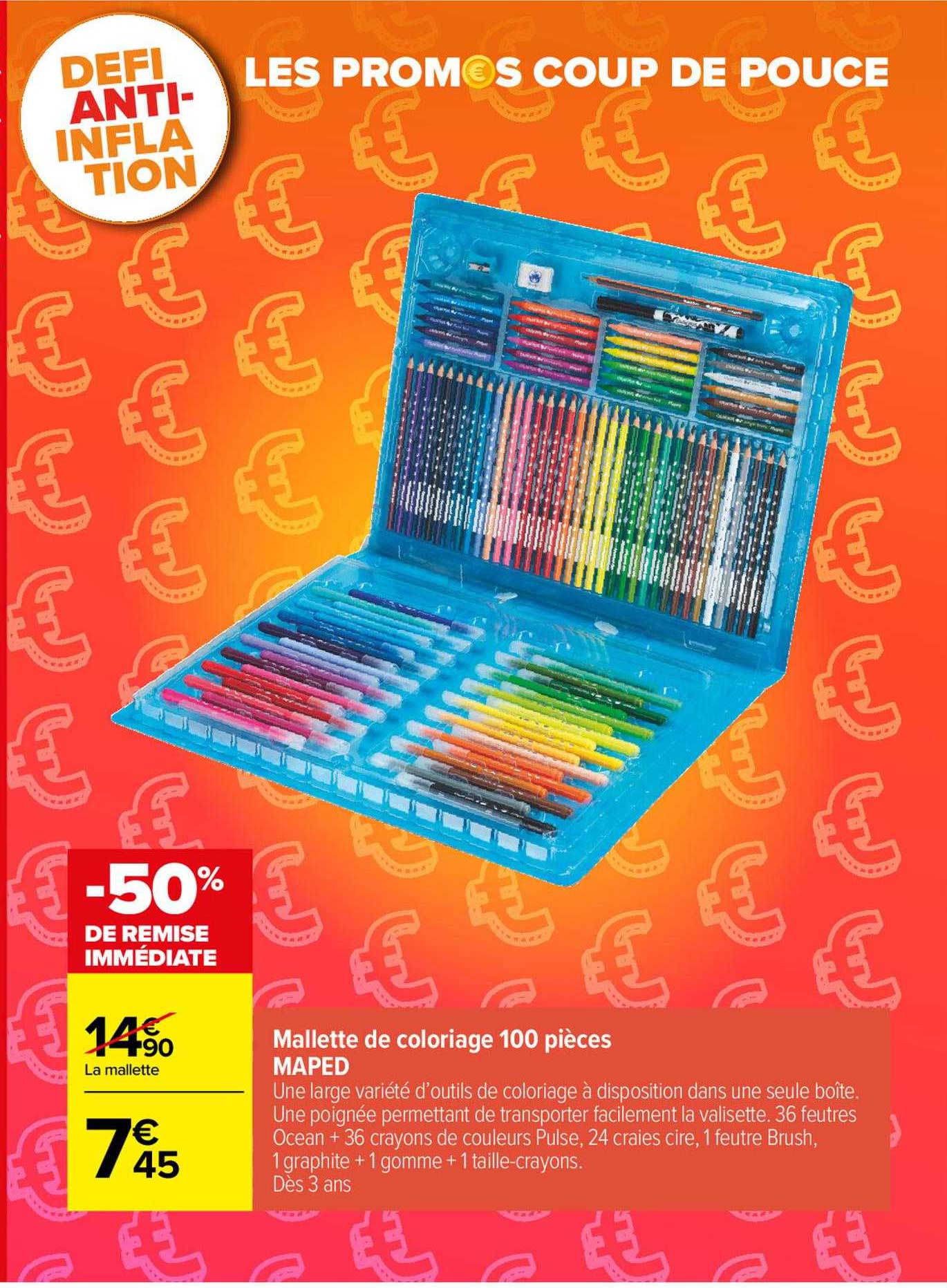 malette de coloriage 100 pièces maped