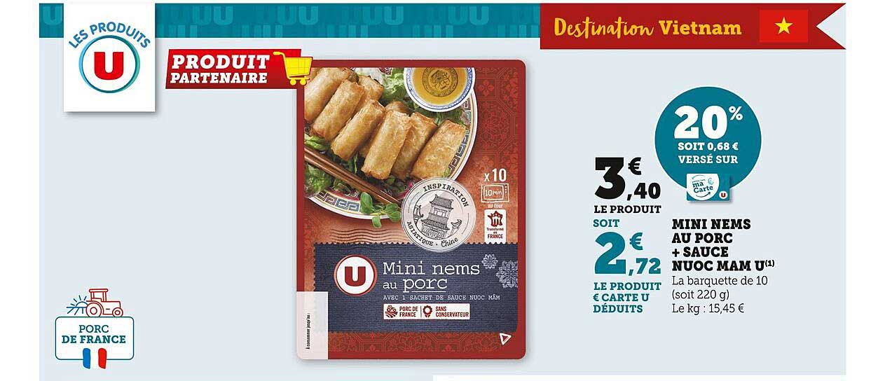 mini nems au porc + sauce nuoc mam u