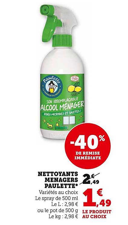 nettoyant ménagers paulette