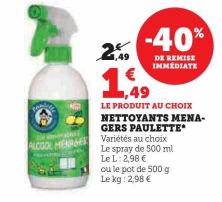 nettoyants ménagers paulette