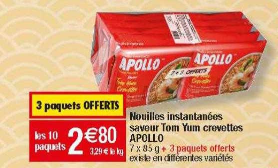 nouilles instantanées saveur tom yum crevettes apollo