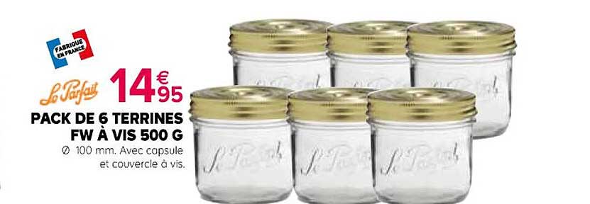 Pack De 6 Terrines Fw à Vis 500 G Le Parfait