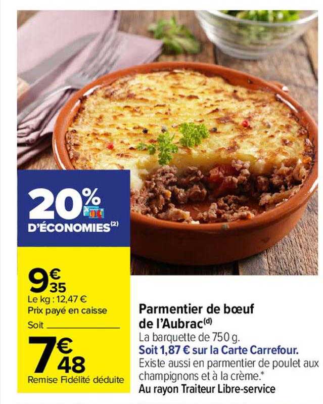 parmentier de bœuf de l'aubrac
