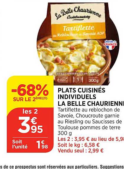Plats Cuisinés Individuels La Belle Chaurienne