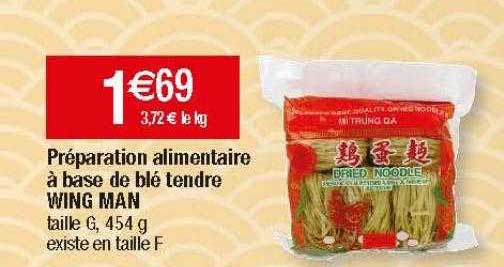 préparation alimentaire à base de blé tendre wing man