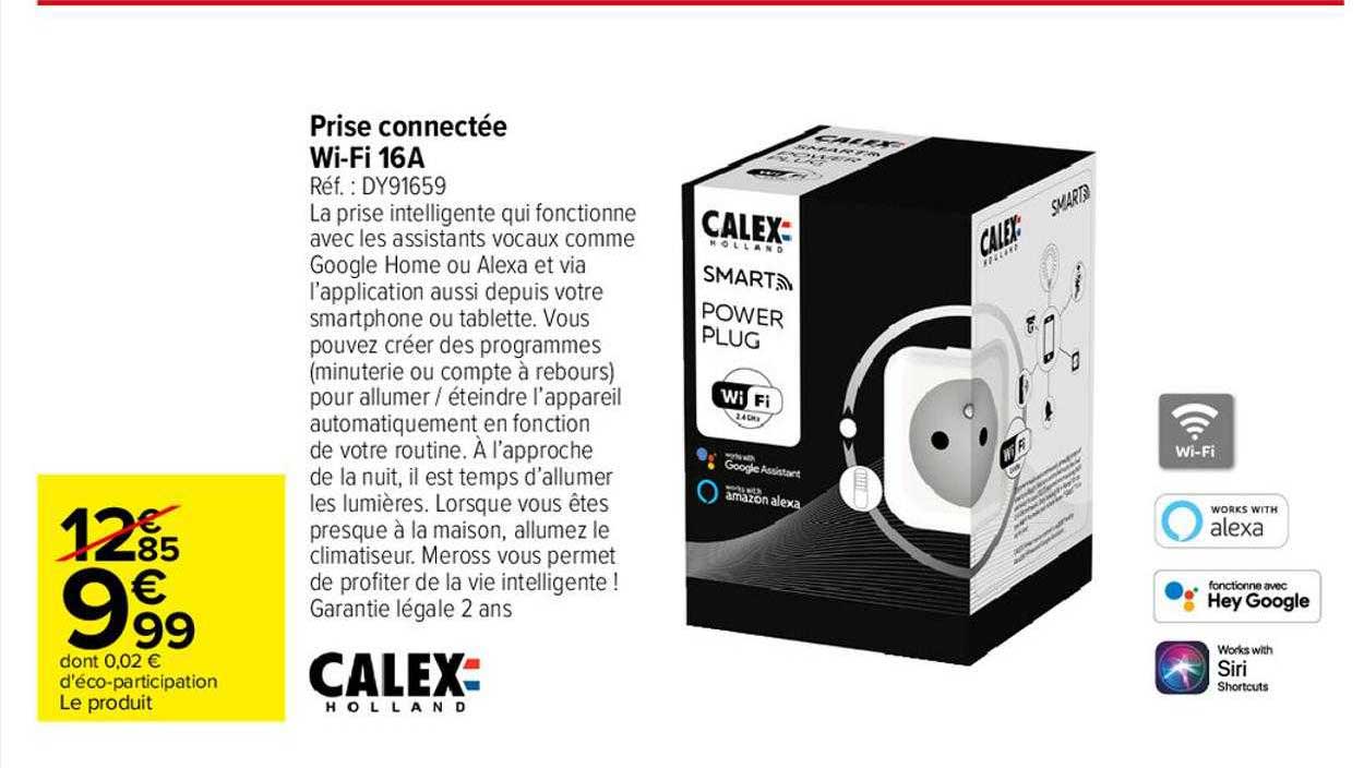 prise connectée wi-fi 16a calex