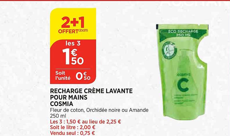 Recharge Crème Lavante Pour Mains Cosmia