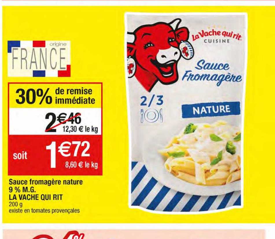 sauce fromagère nature 9% m.g. la vache qui rit