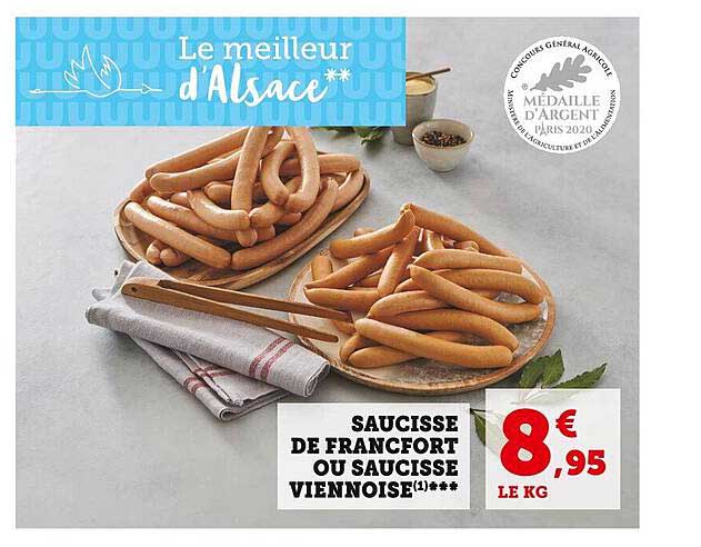 saucisse de francfort ou saucisse viennoise
