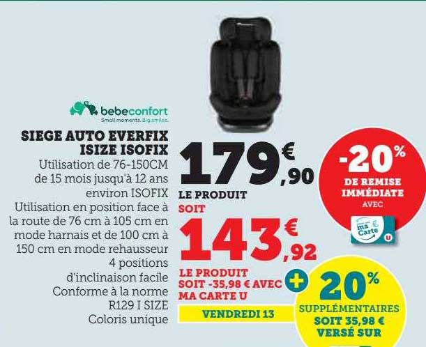 siège auto everfix isize isofix bebeconfort