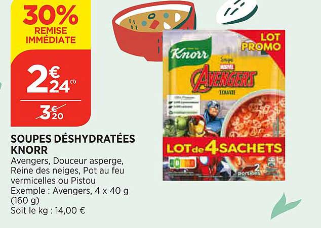 soupes déshydratées knorr